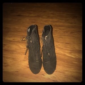 Express Ankle boot peep toe heels